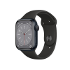 Refurbished Apple Watch Serie 8 | 41mm | Aluminium Mitternachtsblau | Schwarzes Sportarmband | GPS | WiFi