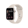 Refurbished Apple Watch Serie SE 2022 | 44mm | Aluminium Starlight Weiß | Starlight Weiß Sportarmband | GPS | WiFi