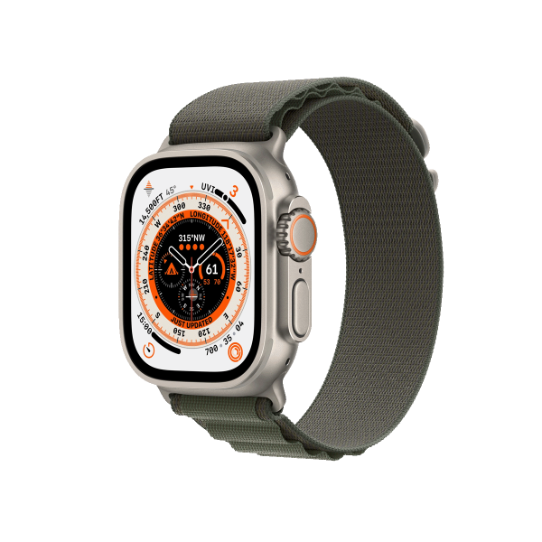 Apple Watch Ultra | 49mm | Titanium | Alphengrun Band | GPS | WiFi + 4G