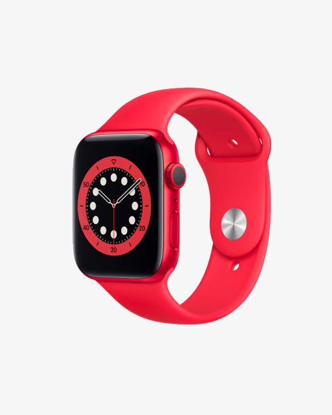 Refurbished Apple Watch Serie 6 | 44mm | Aluminium Rot | Rotes Sportarmband | GPS | WiFi